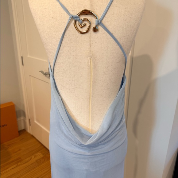 Peppermayo Pale Blue Draped Cowl Maxi Dress - Picture 12 of 14